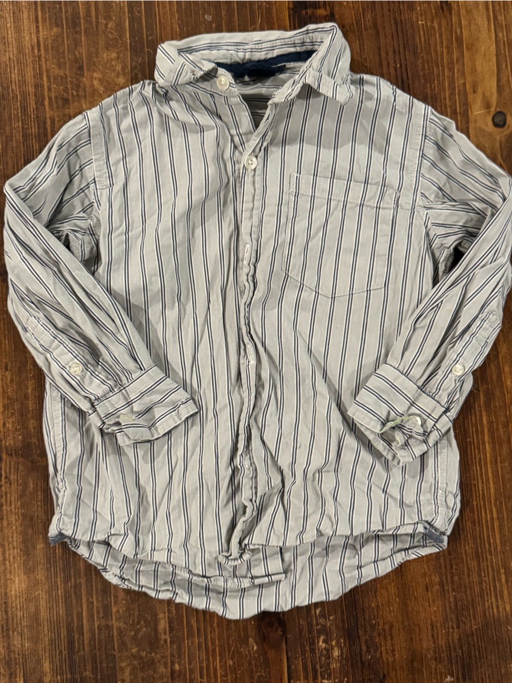 GAP Boys White Shirt with Navy Stripes